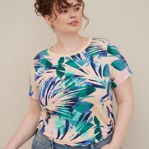 TORRID tropical palm print crew neck tshirt, 2X.